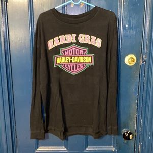Vintage Unisex XL Harley Davidson Long Sleeve Mardi Gras Shirt